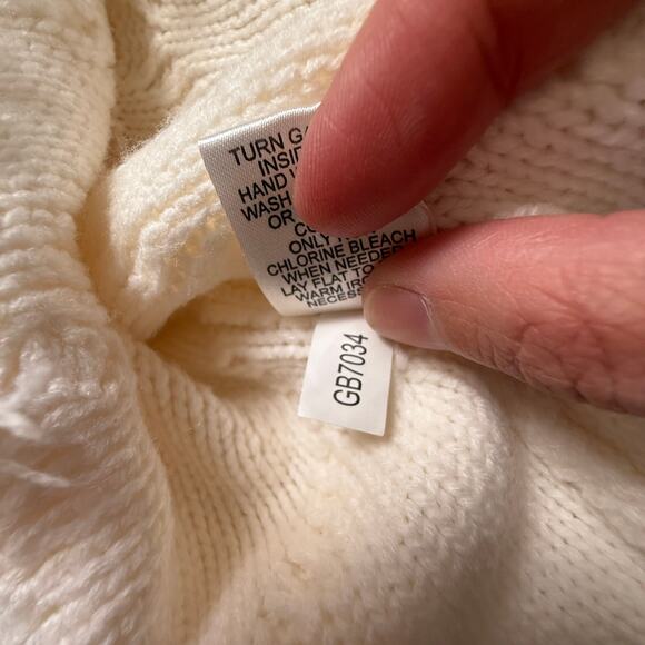 Gianni Bini Fringe Sweater High Neck Cream Color Size M - Picture 9 of 16